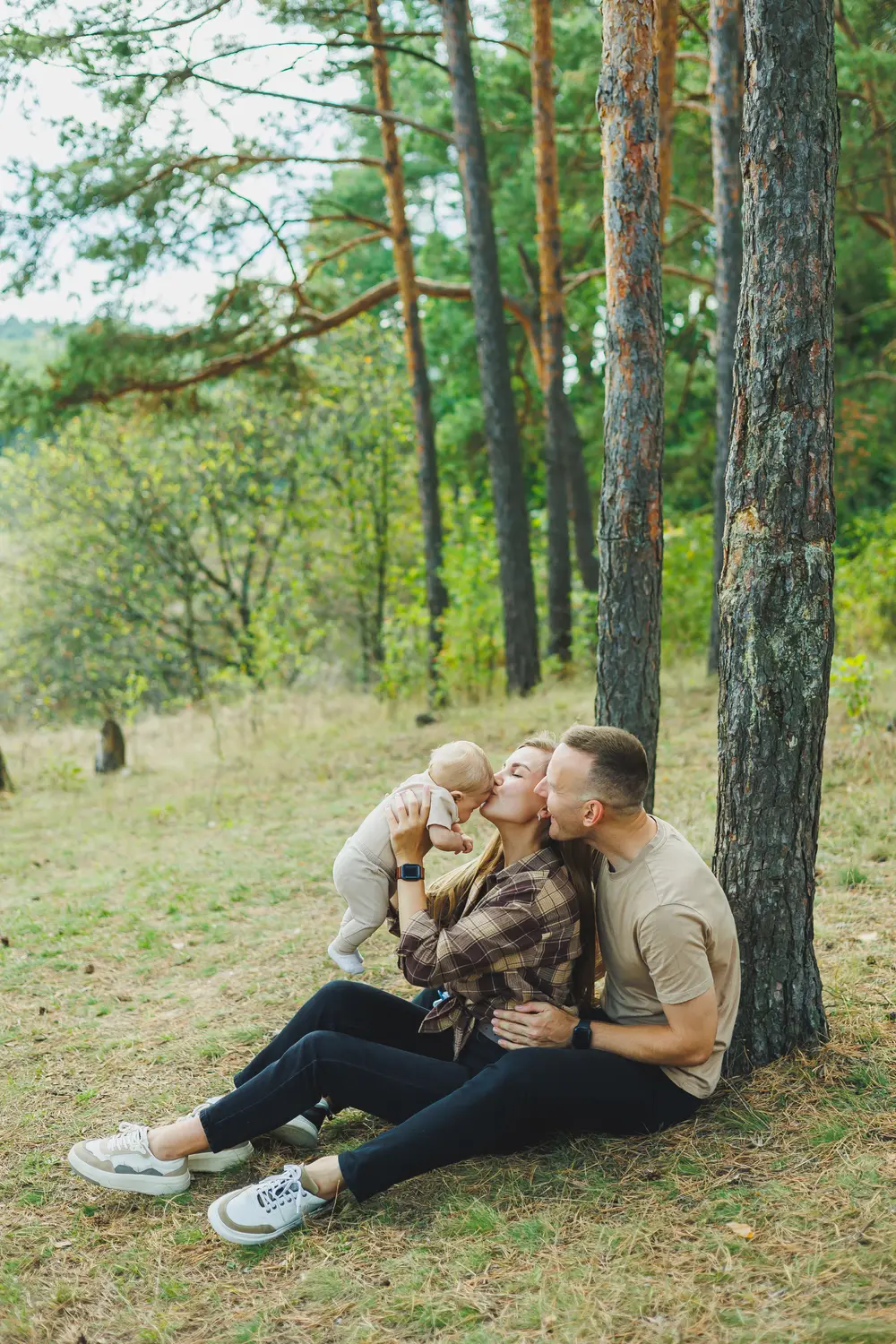 Young family among the pines in Walker County, Texas